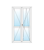 Double sash french door with transom
